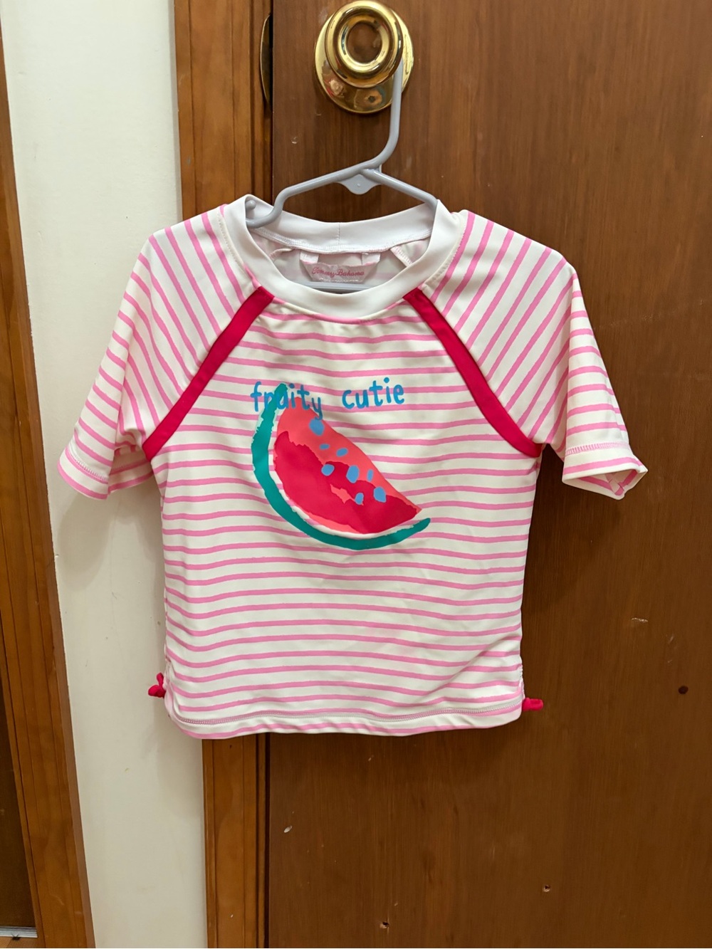 Kids Pink Stripe 'Fruity Cutie' Rash Guard Swim Top Tommy Bahama size 7